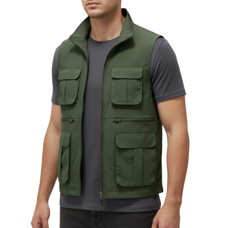 Lightweight Multi-Pocket Travel Vest Quick-Dry Outdoor Hiking Gilet – product view 9 | Great Lakes Outdoor