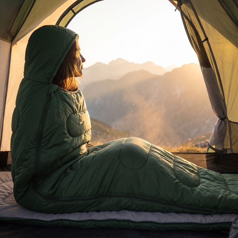 Lightweight Mummy Sleeping Bag Hooded 83 by 28 Inches Zip, product photo 3