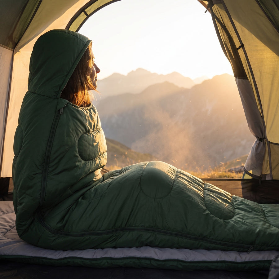 Lightweight Mummy Sleeping Bag Hooded 83 by 28 Inches Zip, product photo 3
