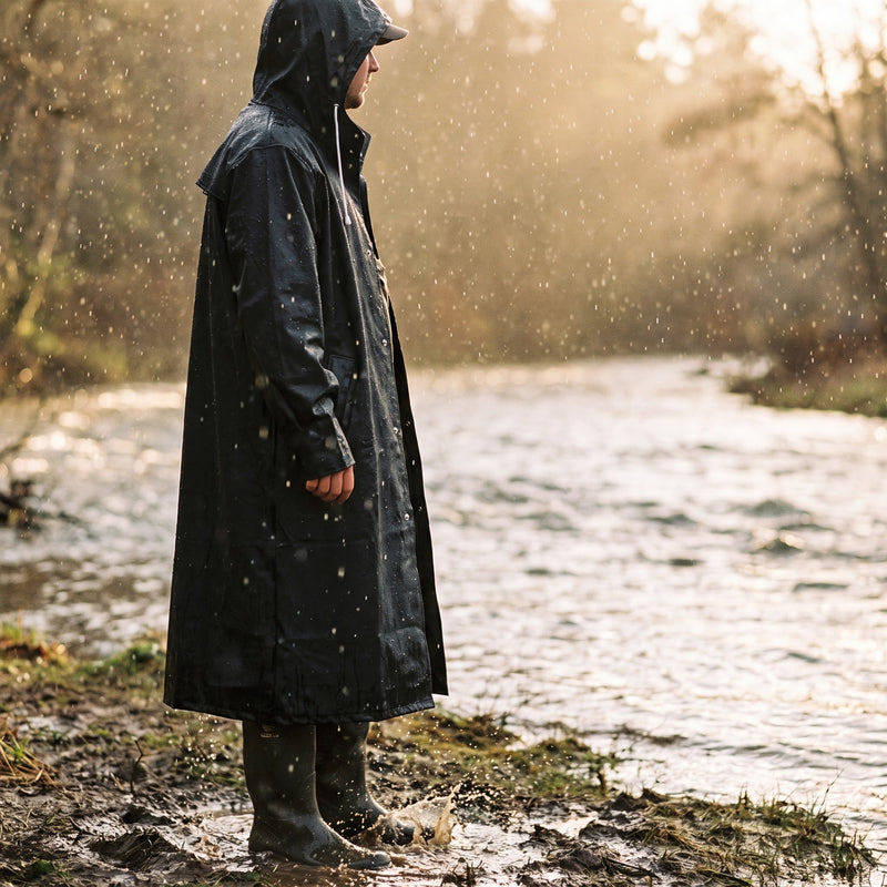 Long Waterproof Rain Coat Thickened EVA Unisex Hooded Poncho, product photo 3
