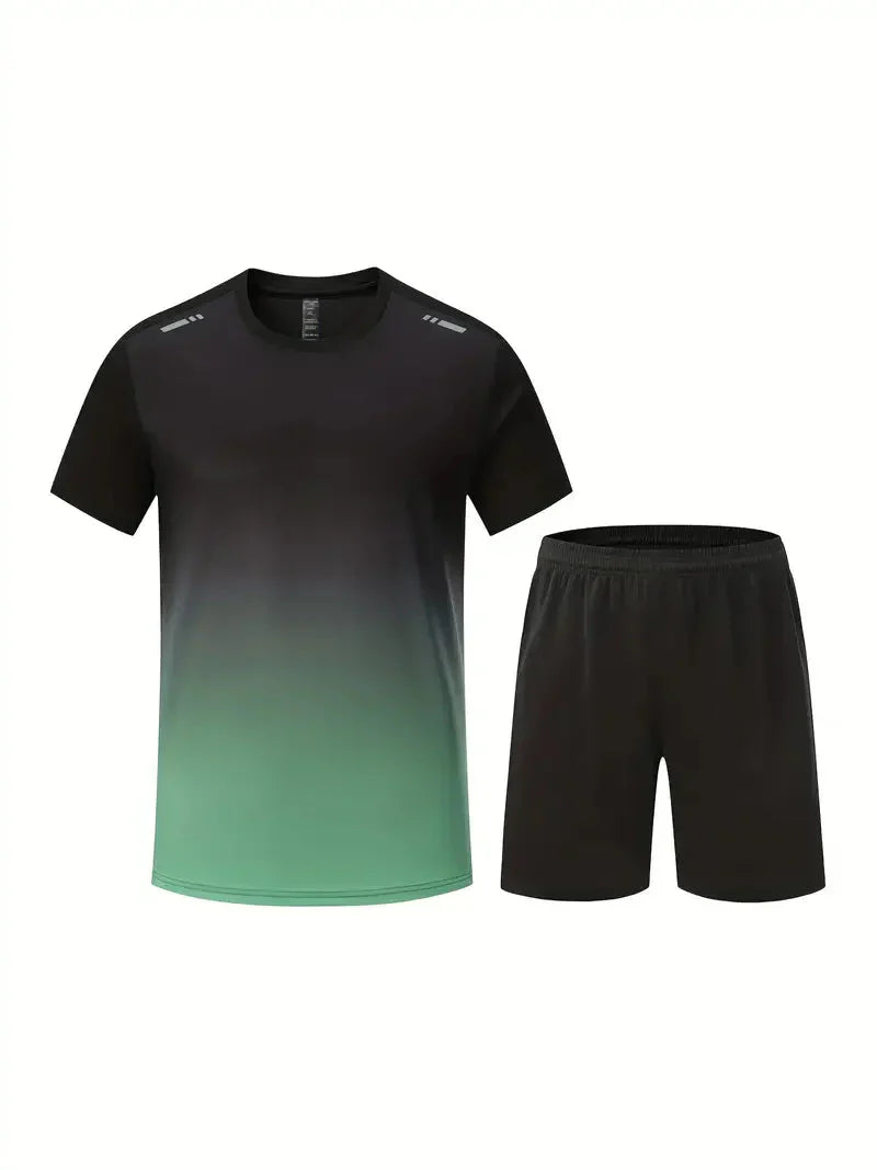 Men’s 2 Piece Sports Set Quick Dry Workout T Shirt and Shorts – product view 7 | Great Lakes Outdoor