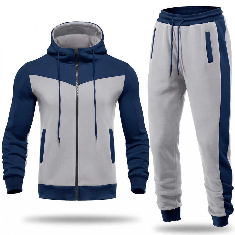 Men's 2 Piece Tracksuit Fleece Lined Breathable Sport Jogger Set, product photo 1