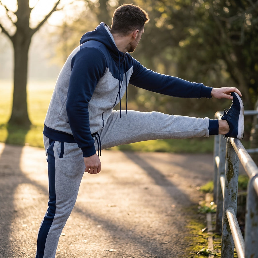 Men's 2 Piece Tracksuit Fleece Lined Breathable Sport Jogger Set, product photo 5