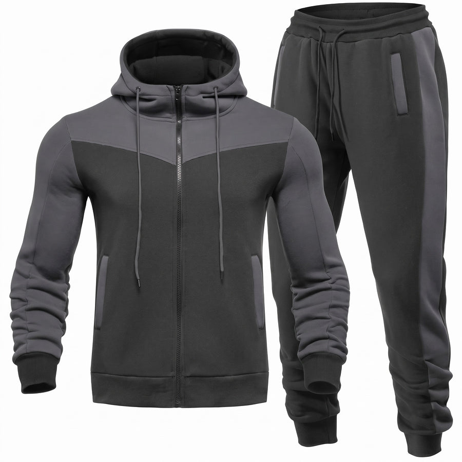 Men's 2 Piece Tracksuit Fleece Lined Breathable Sport Jogger Set, product photo 7