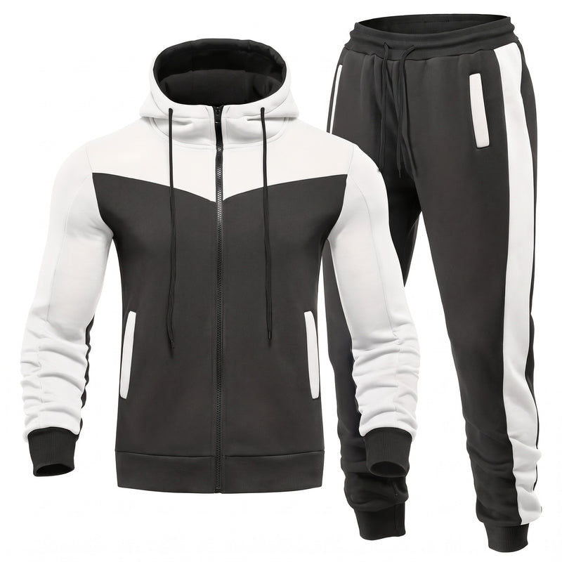 Men's 2 Piece Tracksuit Fleece Lined Breathable Sport Jogger Set, product photo 8