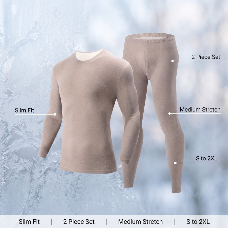 Men's Base Layer Set Slim Fit Long Sleeve Thermal Top Bottoms, product photo 2