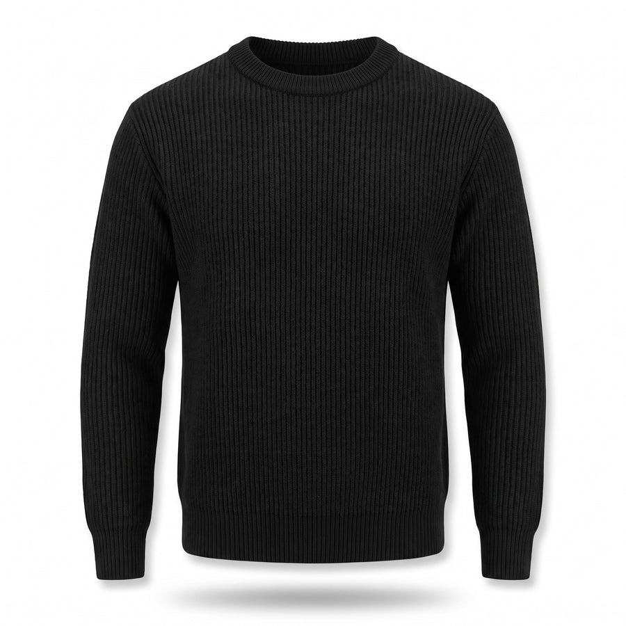 Men's Basic Knit Sweater Crew Neck Ribbed Trim Casual Jumper, product photo 1