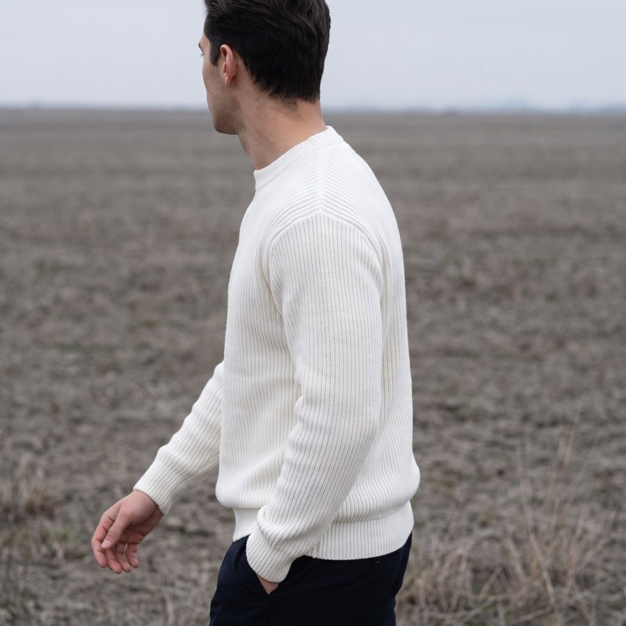 Men's Basic Knit Sweater Crew Neck Ribbed Trim Casual Jumper, product photo 5