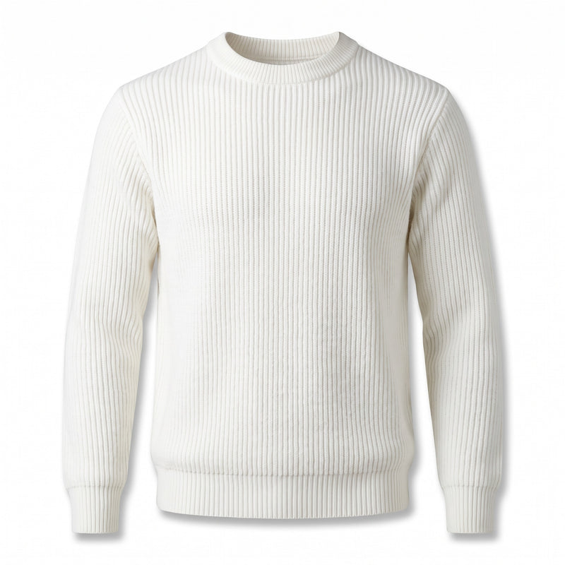 Men's Basic Knit Sweater Crew Neck Ribbed Trim Casual Jumper, product photo 6