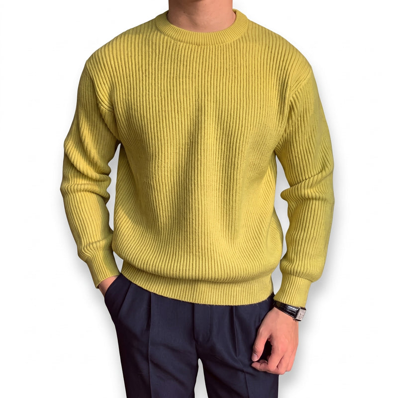 Men's Basic Knit Sweater Crew Neck Ribbed Trim Casual Jumper, product photo 7