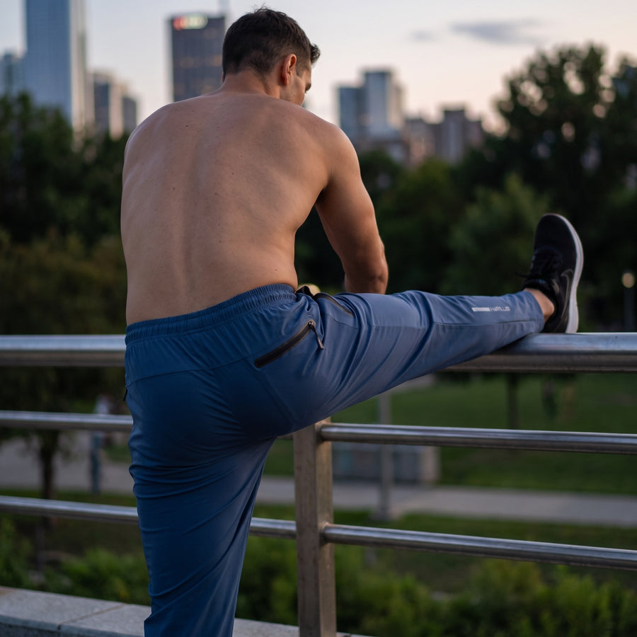 Men's Breathable Track Pants Reflective Quick Dry Drawstring Joggers, product photo 5