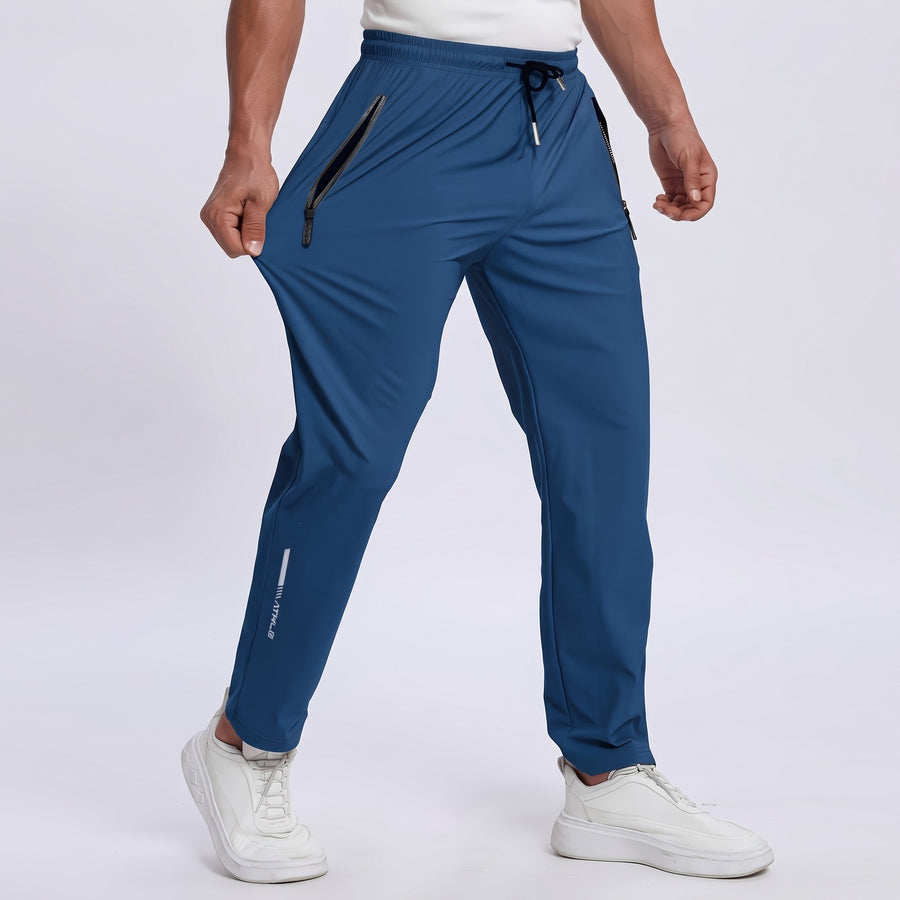 Men's Breathable Track Pants Reflective Quick Dry Drawstring Joggers, product photo 6