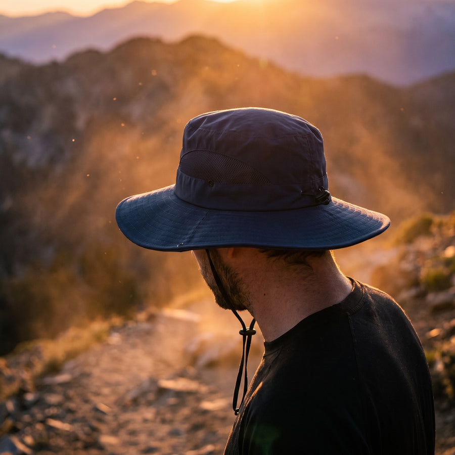 Men’s Bucket Hat Durable Polyester Wide Brim Mountain Trekking, product photo 3
