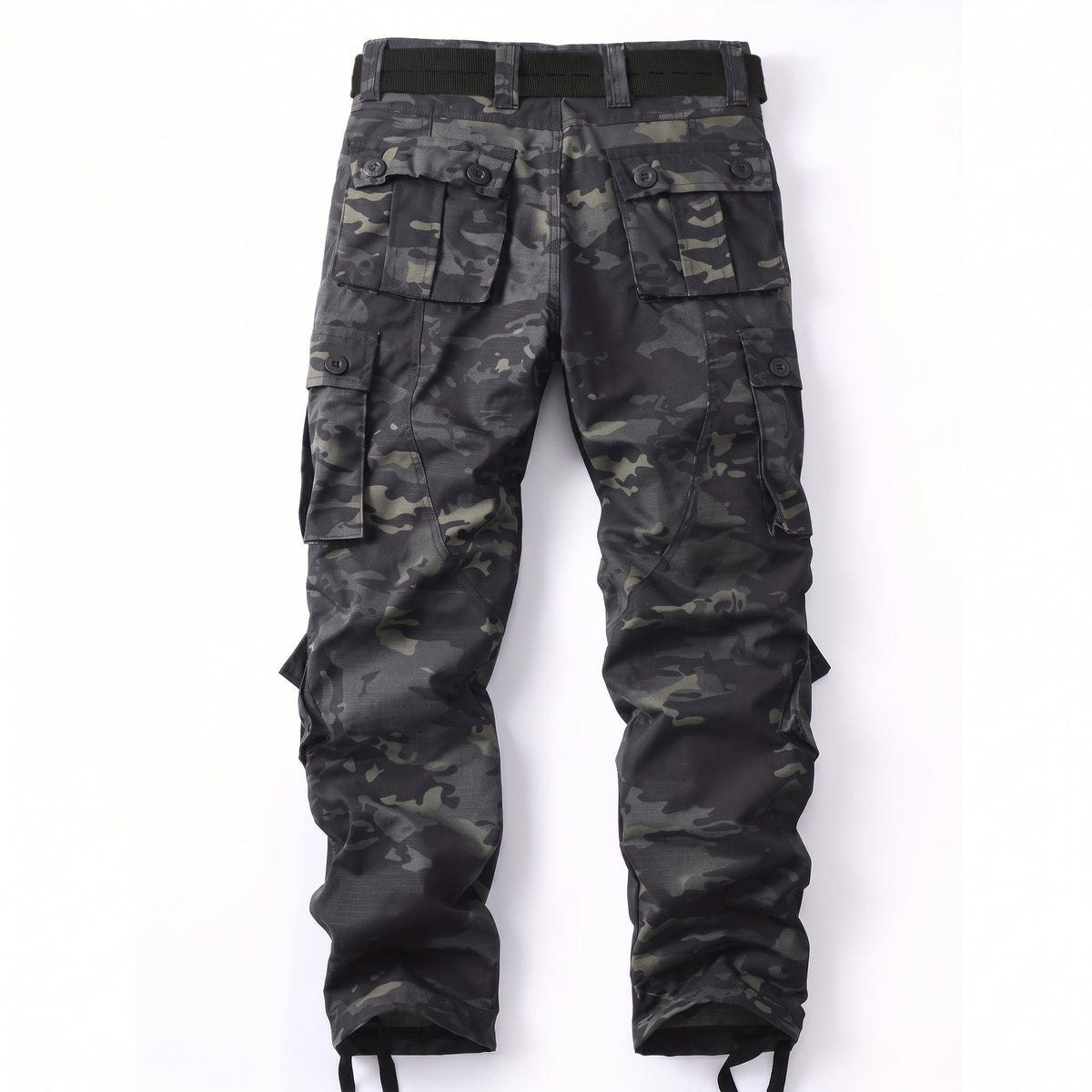 Men's Camo Cargo Trousers Flap Pockets Cotton Blend Loose Fit, product photo 1