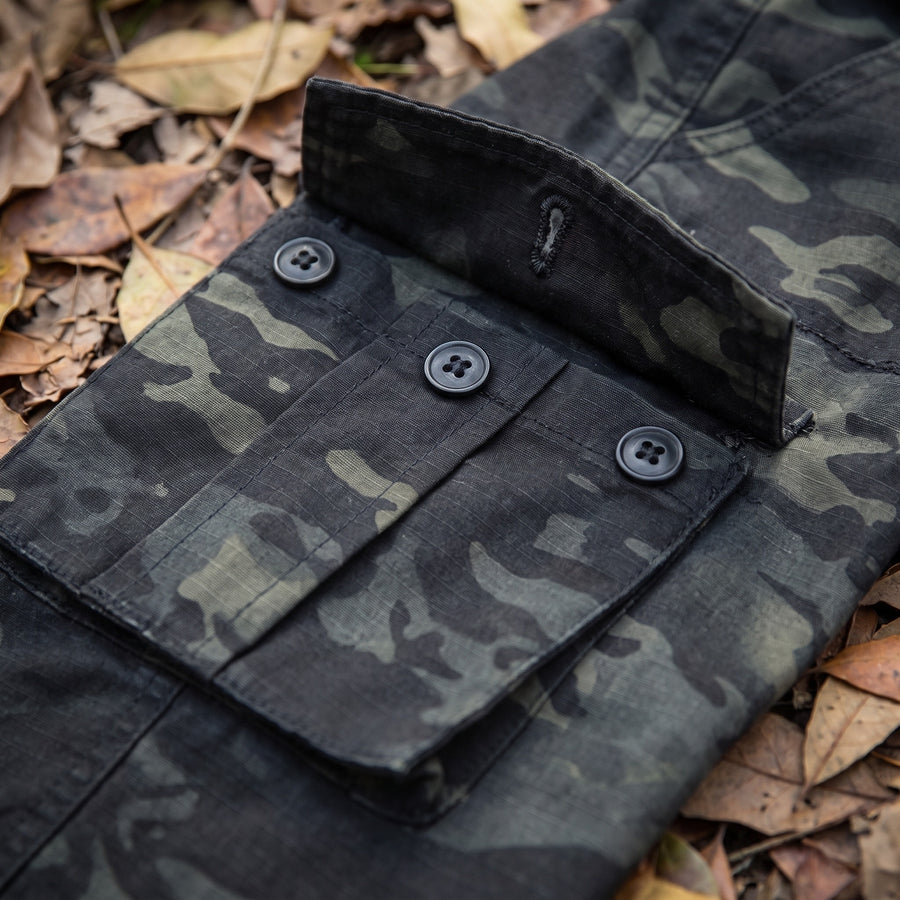 Men's Camo Cargo Trousers Flap Pockets Cotton Blend Loose Fit, product photo 4