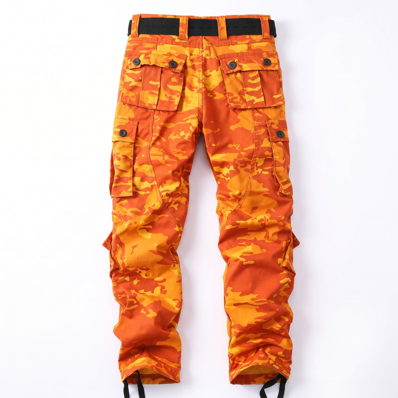 Men's Camo Cargo Trousers Flap Pockets Cotton Blend Loose Fit, product photo 6