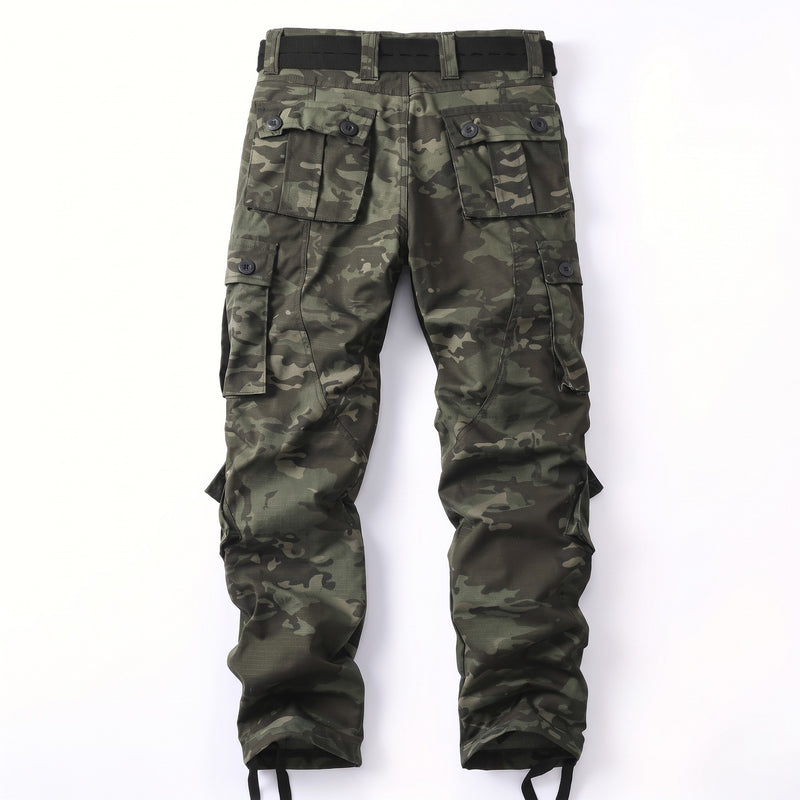 Men's Camo Cargo Trousers Flap Pockets Cotton Blend Loose Fit, product photo 7