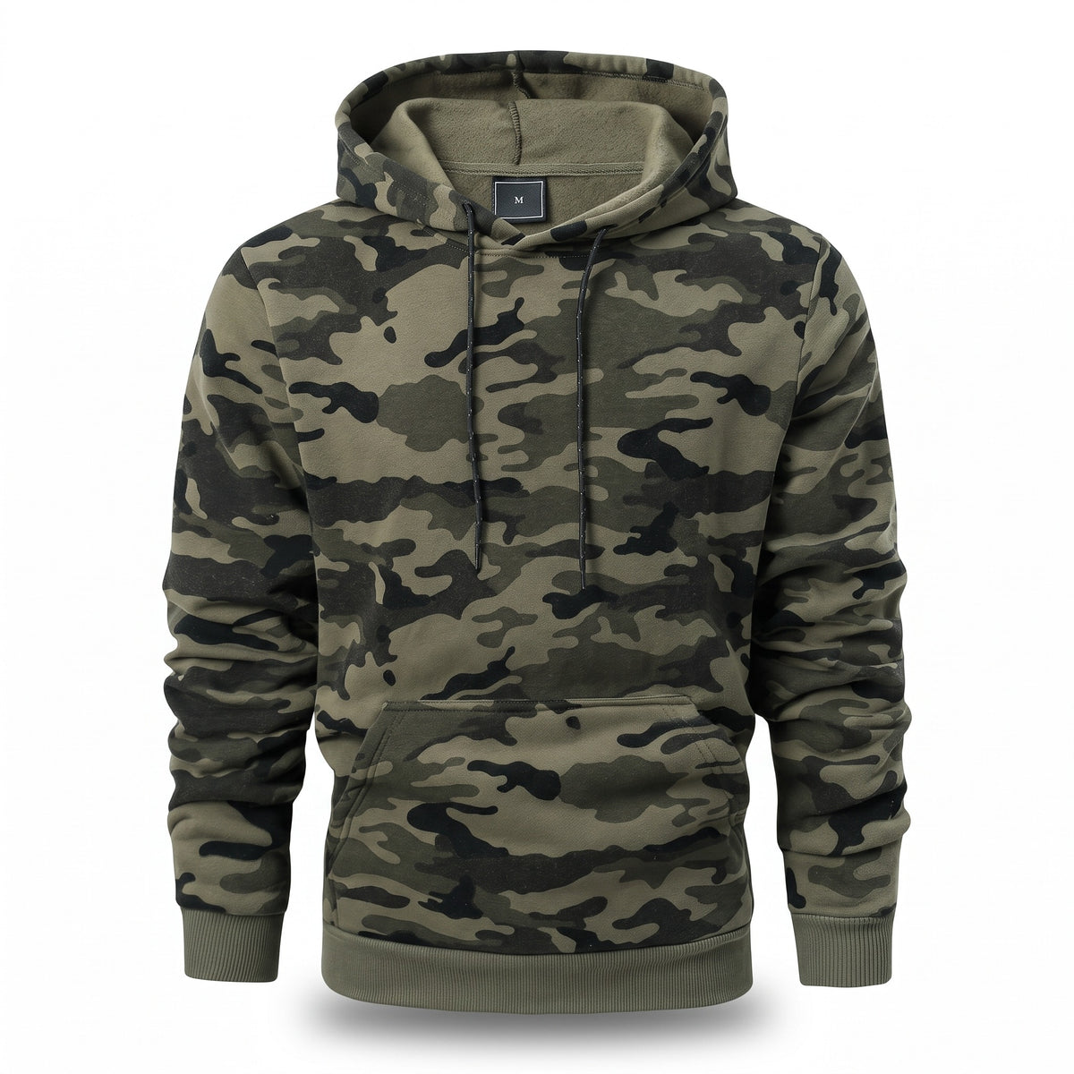 Men's Camo Hoodie Kangaroo Pocket Warm Army Style Hooded Sweatshirt, product photo 1