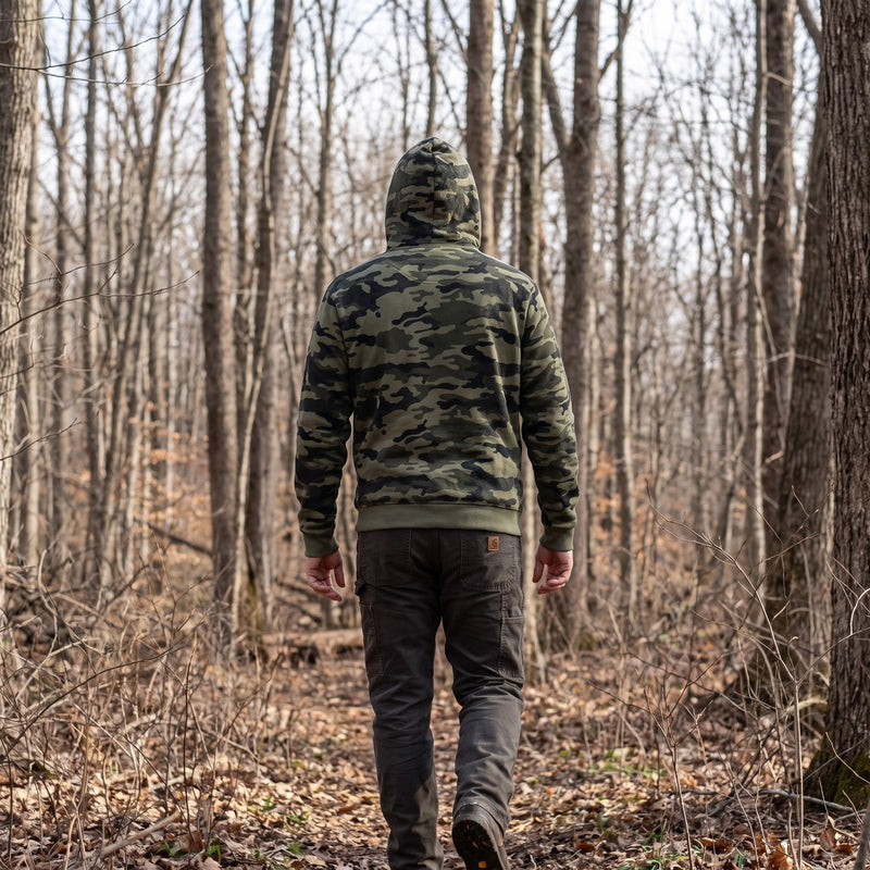 Men's Camo Hoodie Kangaroo Pocket Warm Army Style Hooded Sweatshirt, product photo 5