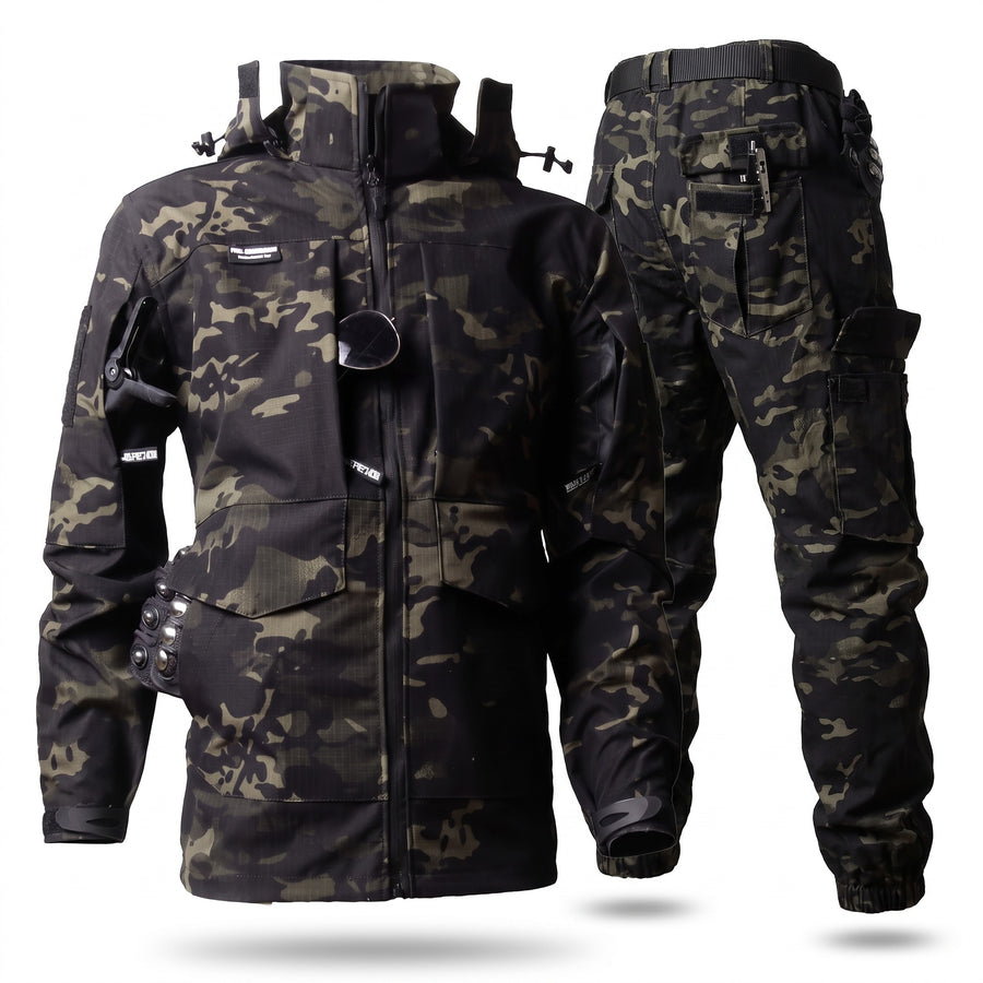 Men's Camo Jacket and Trouser Set Mesh Panels Multi Pocket, product photo 1