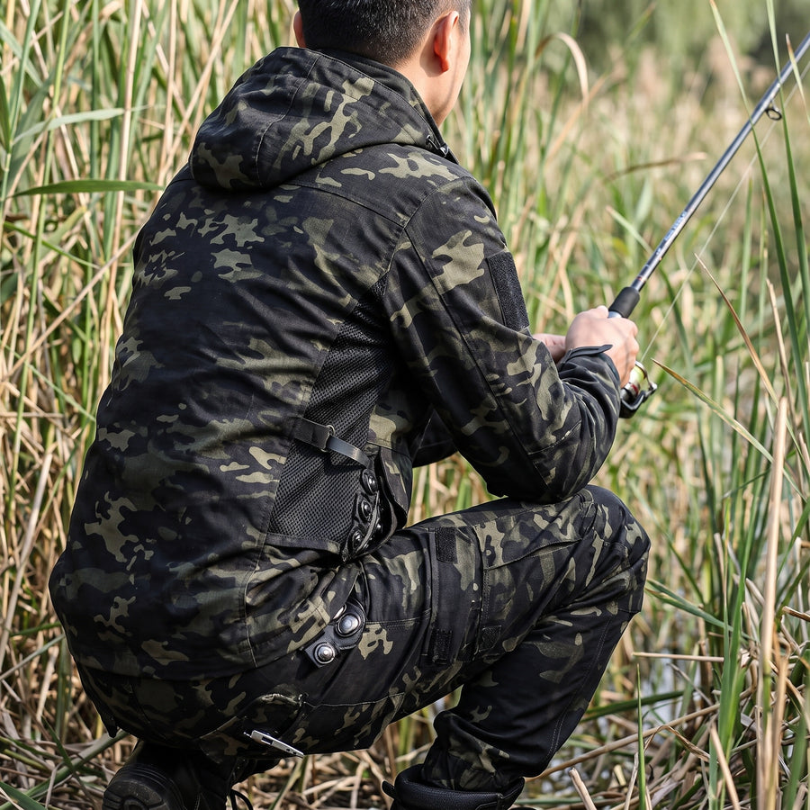 Men's Camo Jacket and Trouser Set Mesh Panels Multi Pocket, product photo 5