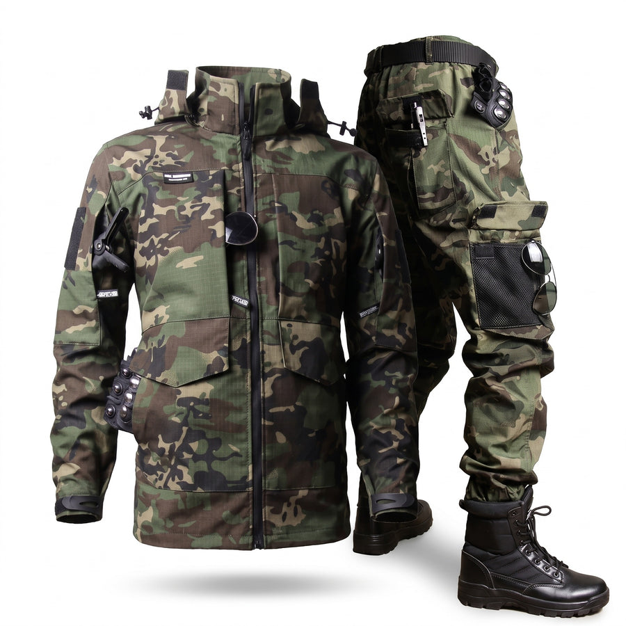 Men's Camo Jacket and Trouser Set Mesh Panels Multi Pocket, product photo 6