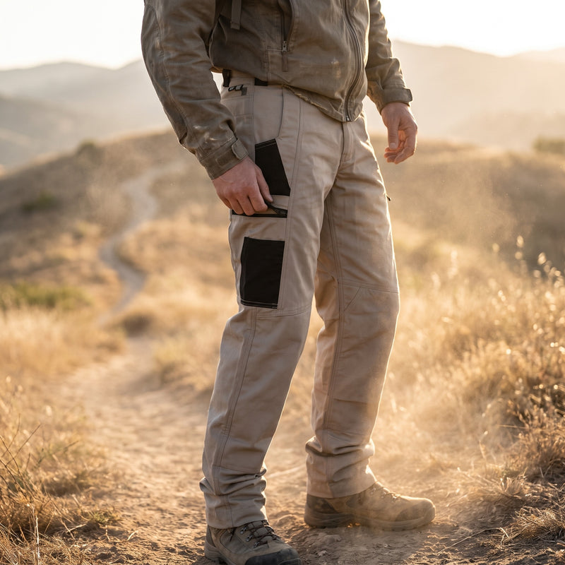 Men's Cargo Trousers Zip Pockets Straight Leg Stretch Weave, product photo 3