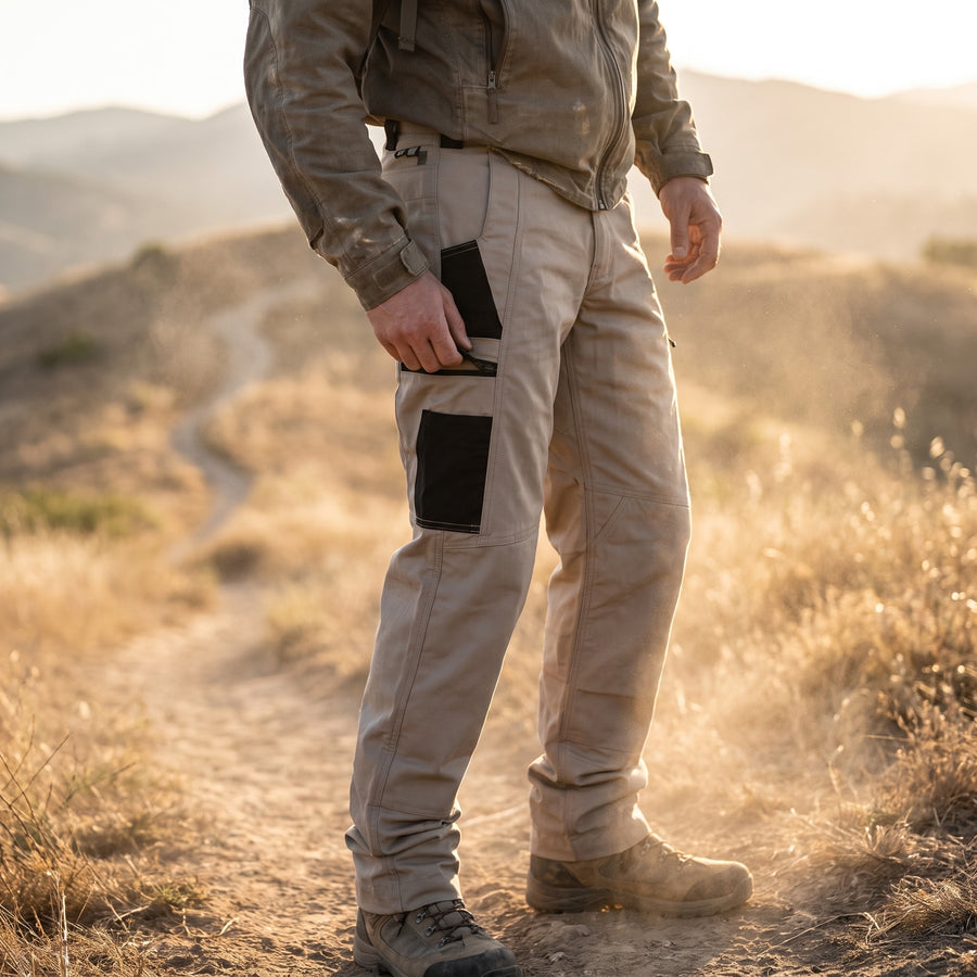 Men's Cargo Trousers Zip Pockets Straight Leg Stretch Weave, product photo 3