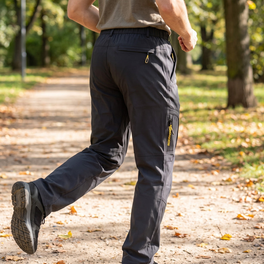 Men's Casual Sport Pants Letter Print Zip Pocket Outdoor Joggers, product photo 5