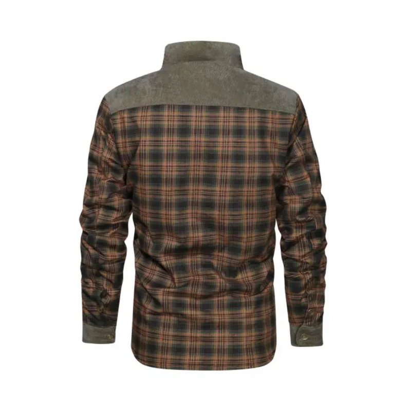 Men’s Checked Outdoor Jacket Lightweight Warm Casual Wool Blend Coat – product view 2 | Great Lakes Outdoor