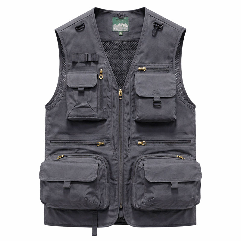Men’s Classic Outdoor Cargo Vest in Grey