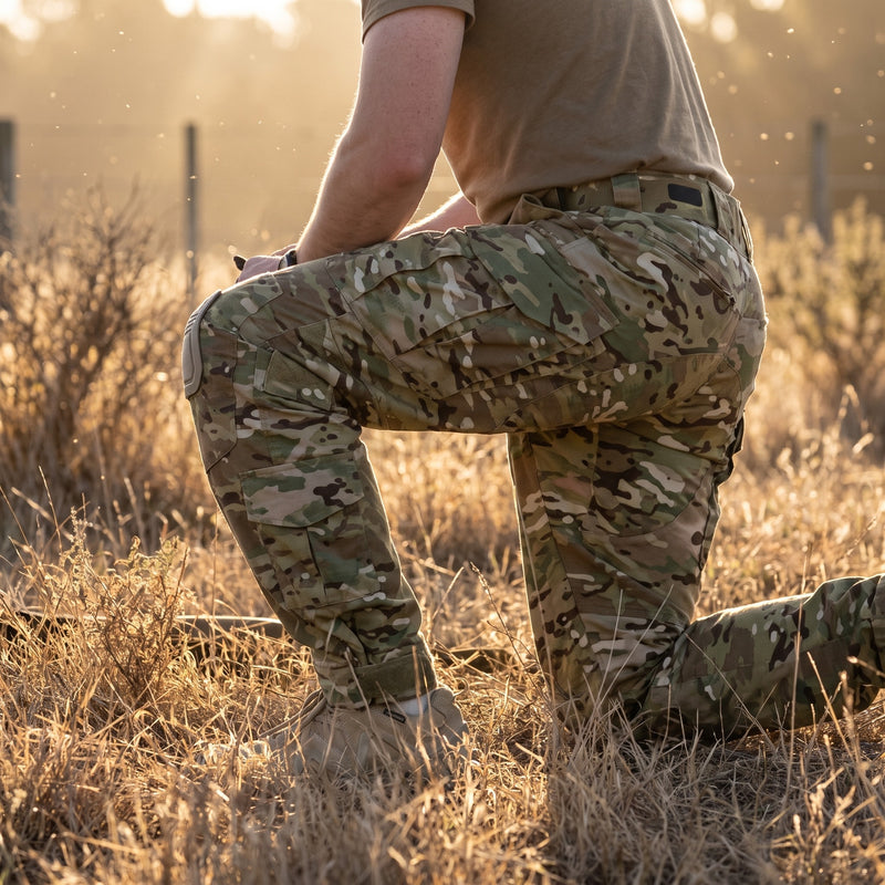 Men's Combat Trousers Camo Reinforced Knees Tactical Cargo Pants, product photo 3