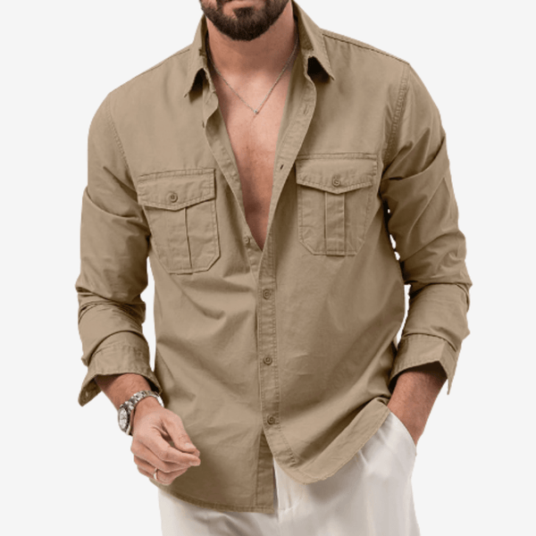 Men's Convertible Breathable Hiking Shirt with Zip-Off Sleeves