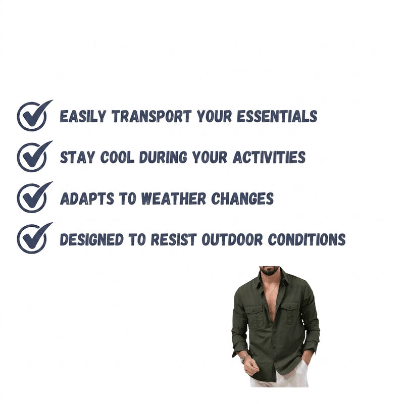 Men's Convertible Breathable Hiking Shirt with Zip-Off Sleeves – product view 6 | Great Lakes Outdoor