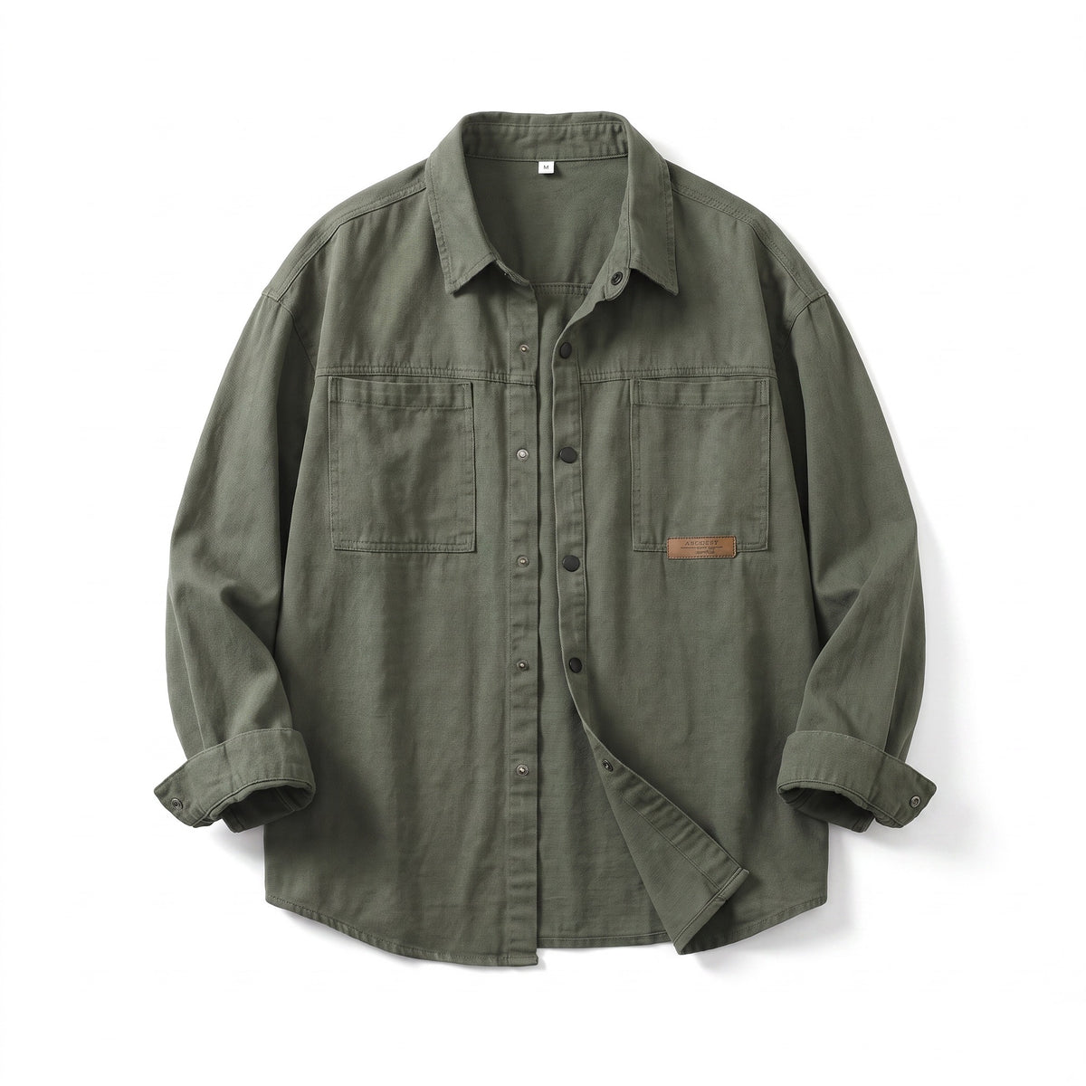 Men’s Cotton Blend Snap Button Shirt Two Chest Pockets Vintage, product photo 1