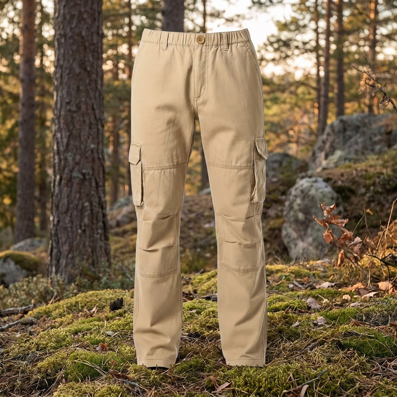 Men’s Cotton Cargo Pants 6 Pocket Durable Outdoor Hiking Trousers, product photo 3