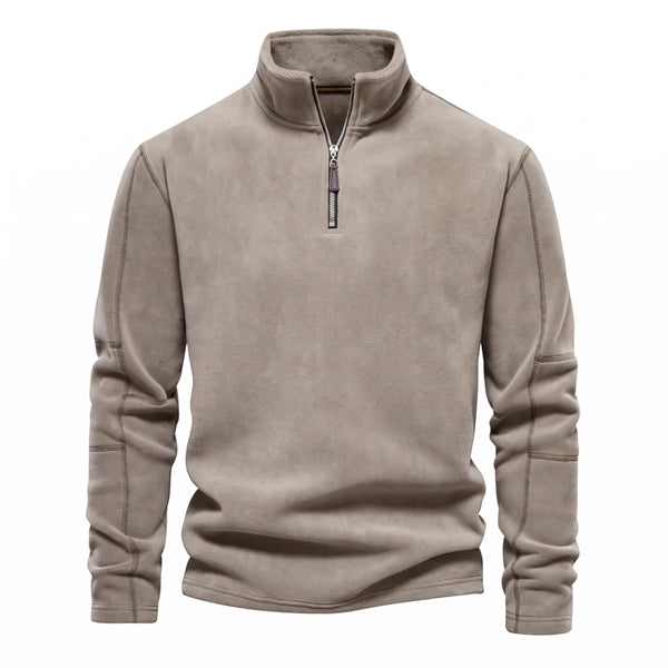 Men's Cotton Sweatshirt Warm Ribbed Cuff Crew Neck Casual Pullover