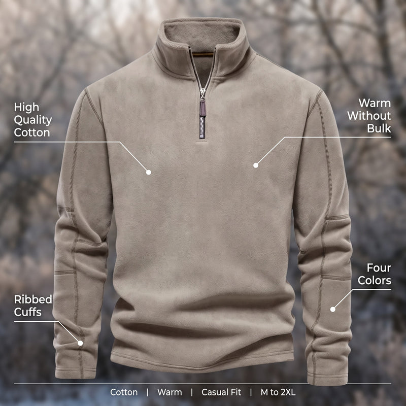 Men’s Cotton Sweatshirt Warm Casual Crew Neck Winter Pullover, product photo 2