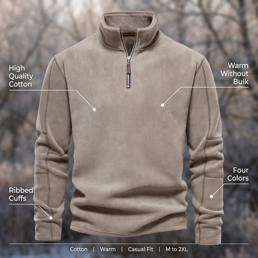 Men’s Cotton Sweatshirt Warm Casual Crew Neck Winter Pullover, product photo 2