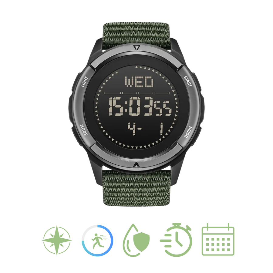 Men’s Digital Outdoor Watch Water Resistant Carbon Fiber Sports Watch – product view 6 | Great Lakes Outdoor