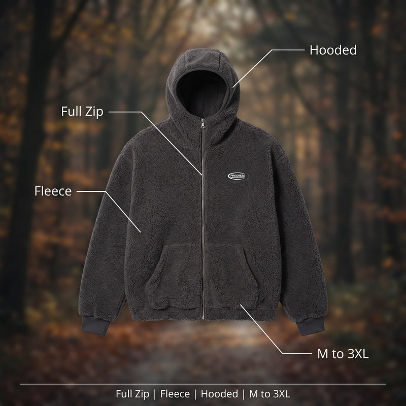 Men's Fleece Hoodie Jacket Full Zip Long Sleeve Warm Mid Layer, product photo 2