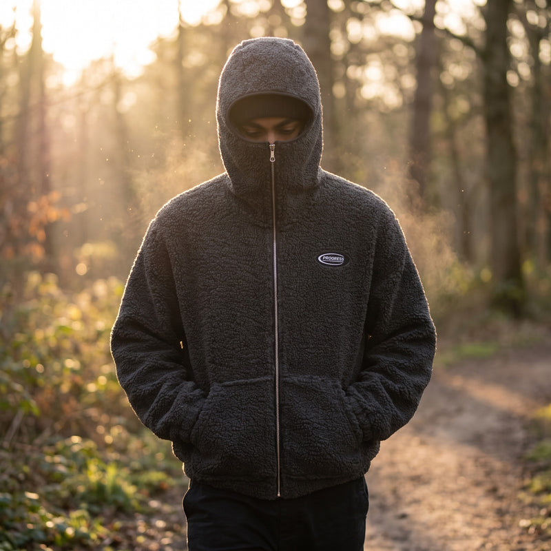 Men's Fleece Hoodie Jacket Full Zip Long Sleeve Warm Mid Layer, product photo 3