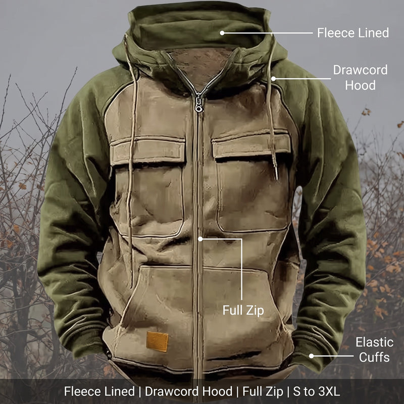 Men's Fleece Jacket Hooded Full Zip Lightweight Warm Winter Coat, product photo 2