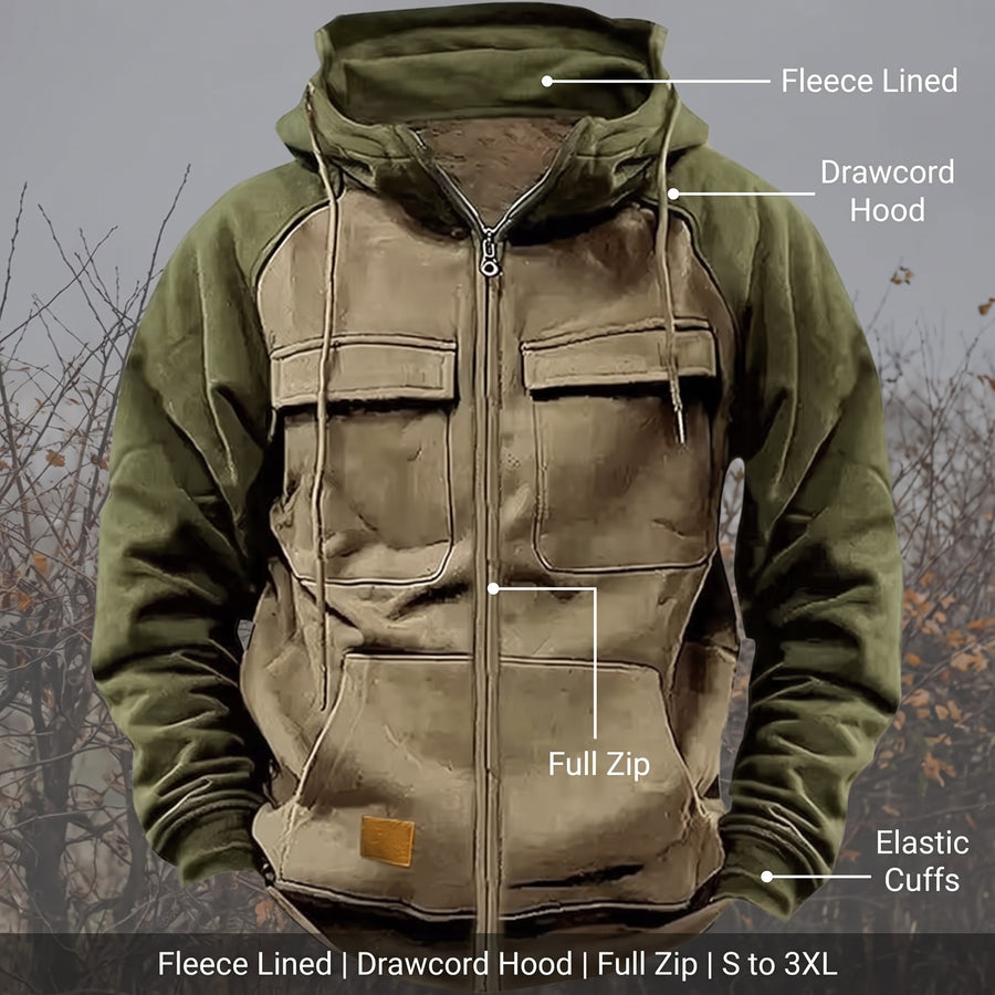Men's Fleece Jacket Hooded Full Zip Lightweight Warm Winter Coat, product photo 2