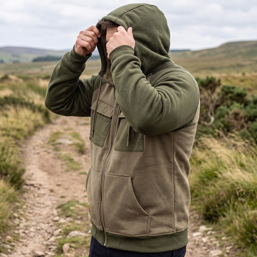 Men's Fleece Jacket Hooded Full Zip Lightweight Warm Winter Coat, product photo 5