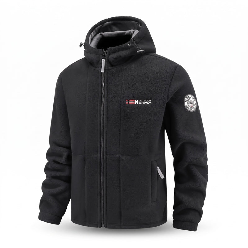 Men's Fleece Lined Jacket Windproof Hooded Zip Pocket Winter Coat, product photo 6