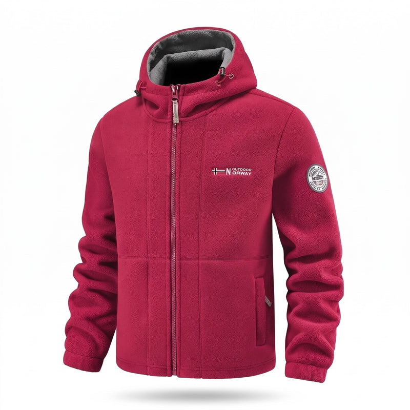 Men's Fleece Lined Jacket Windproof Hooded Zip Pocket Winter Coat, product photo 7
