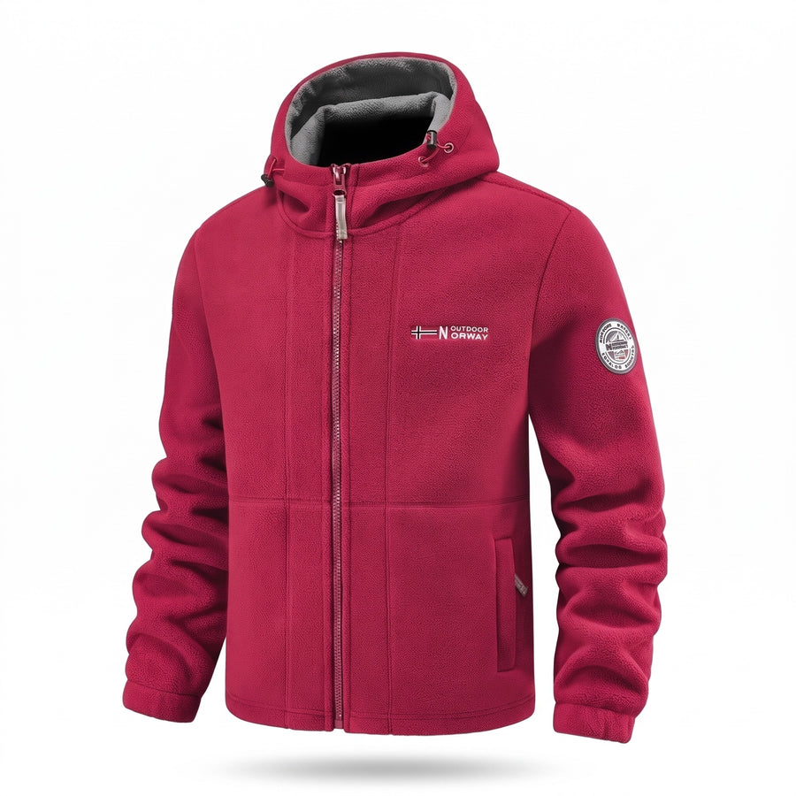 Men's Fleece Lined Jacket Windproof Hooded Zip Pocket Winter Coat, product photo 7