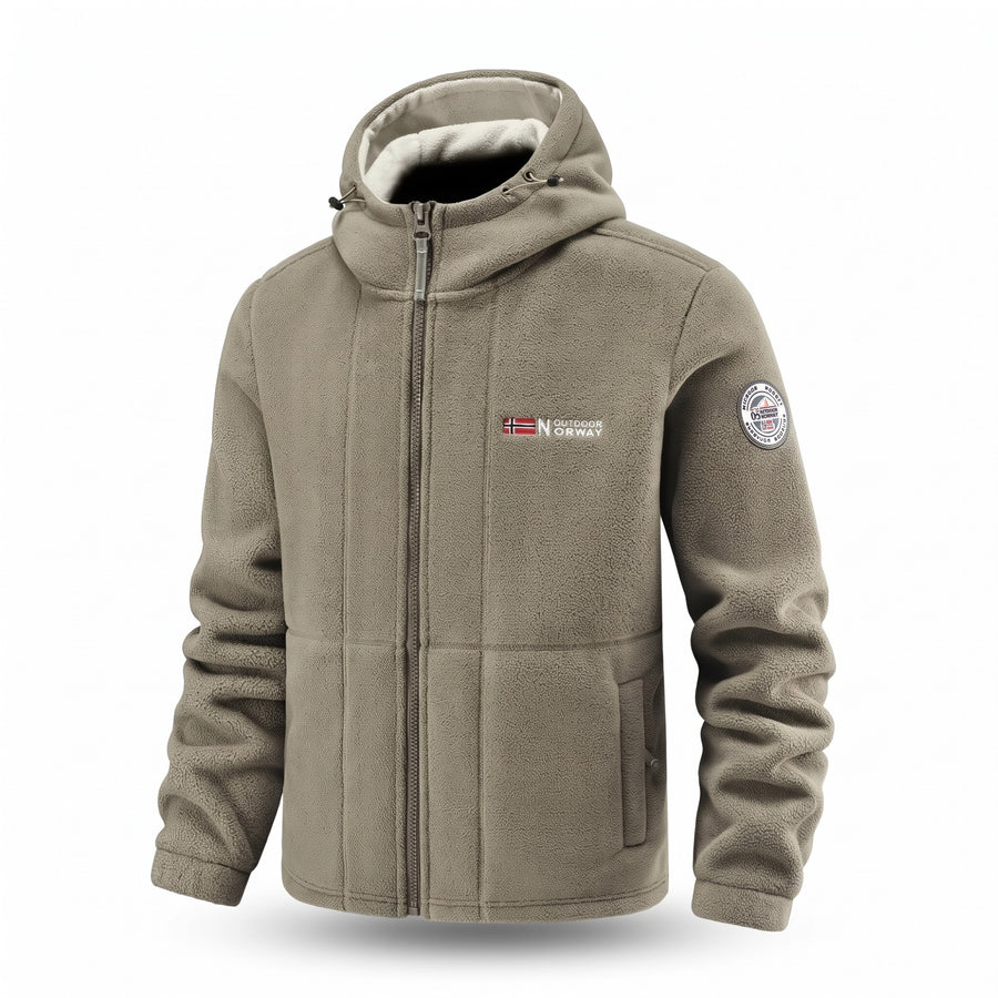 Men's Fleece Lined Jacket Windproof Hooded Zip Pocket Winter Coat, product photo 8