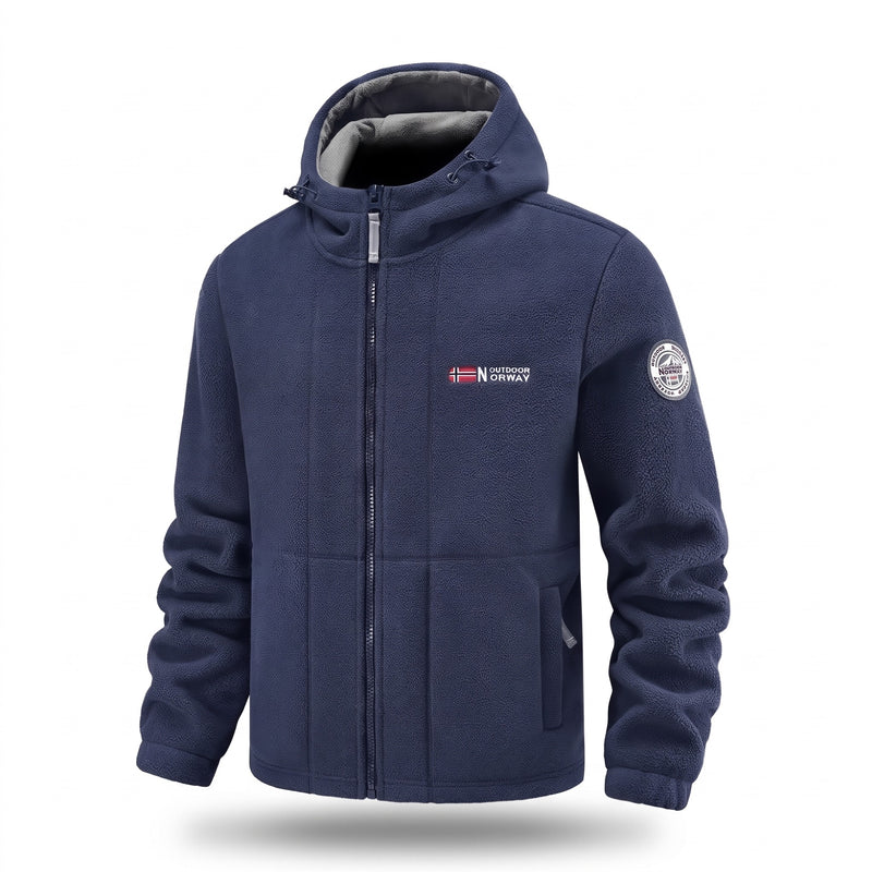 Men's Fleece Lined Jacket Windproof Hooded Zip Pocket Winter Coat, product photo 9